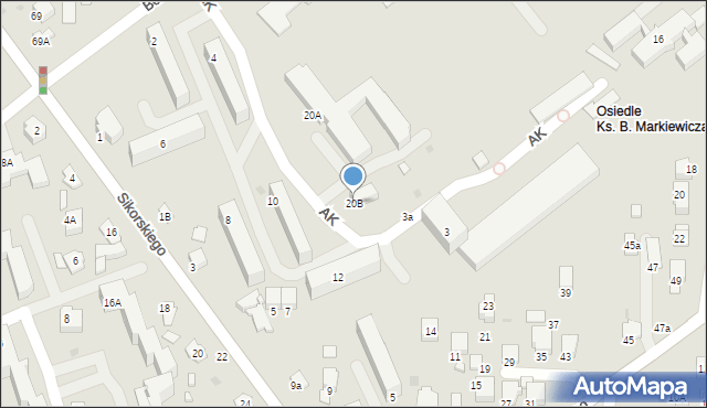Krosno, Bohaterów Westerplatte, 20B, mapa Krosna