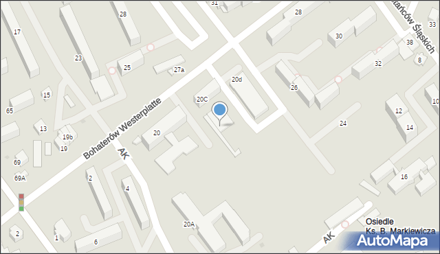 Krosno, Bohaterów Westerplatte, 20e, mapa Krosna