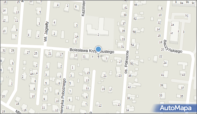 Krosno Odrzańskie, Bolesława Krzywoustego, 5, mapa Krosno Odrzańskie