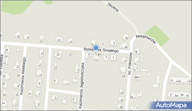 Krosno Odrzańskie, Bolesława Śmiałego, 7, mapa Krosno Odrzańskie