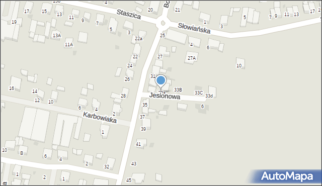 Krotoszyn, Bolewskiego, 33a, mapa Krotoszyna