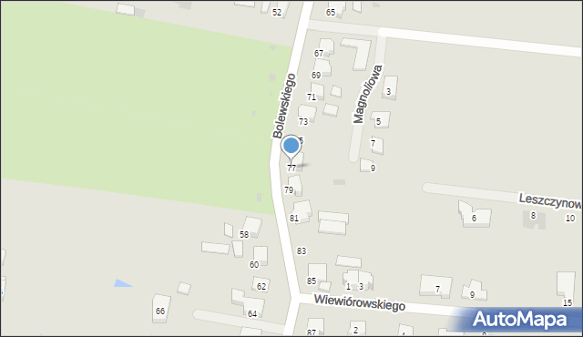 Krotoszyn, Bolewskiego, 77, mapa Krotoszyna