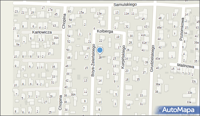 Krotoszyn, Boya-Żeleńskiego Tadeusza, 18, mapa Krotoszyna