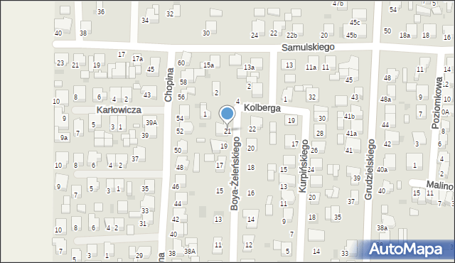 Krotoszyn, Boya-Żeleńskiego Tadeusza, 21, mapa Krotoszyna