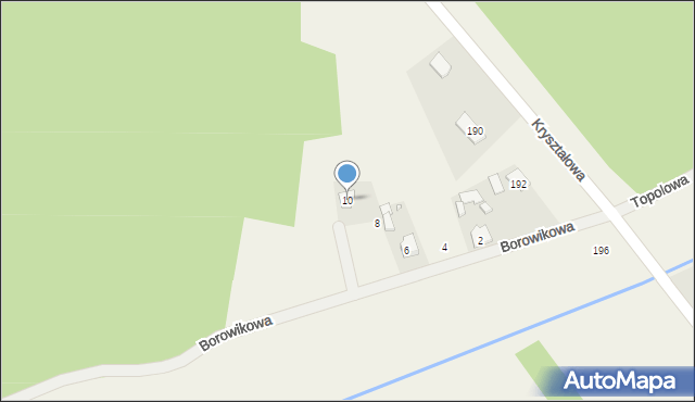 Krusze, Borowikowa, 10, mapa Krusze
