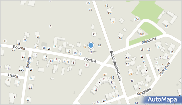 Kutno, Boczna, 4, mapa Kutno