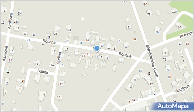 Kutno, Boczna, 7, mapa Kutno