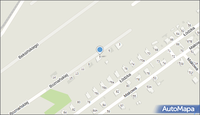 Kutno, Boznańskiej Olgi, 7, mapa Kutno