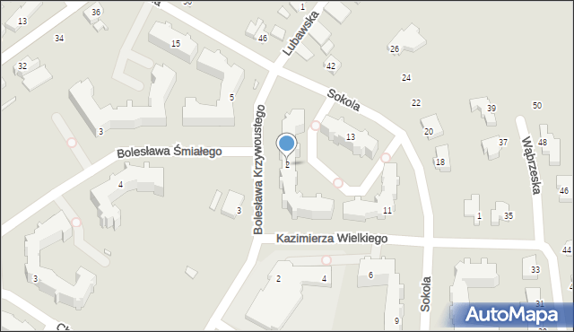 Kwidzyn, Bolesława Krzywoustego, 2, mapa Kwidzyn