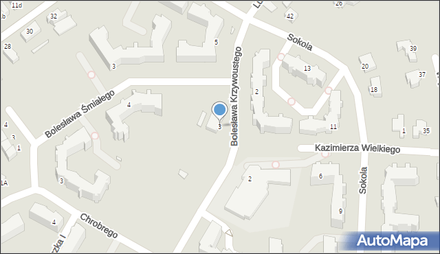 Kwidzyn, Bolesława Krzywoustego, 3, mapa Kwidzyn