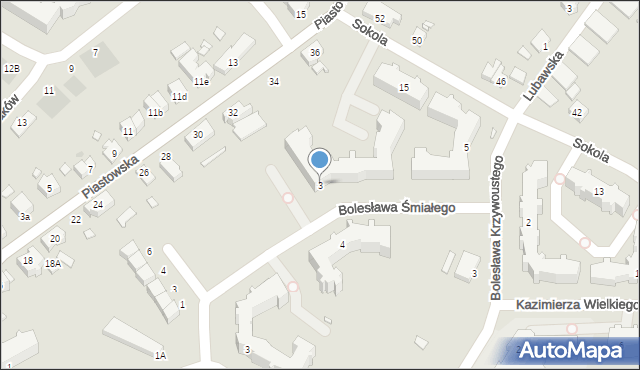 Kwidzyn, Bolesława Śmiałego, 3, mapa Kwidzyn