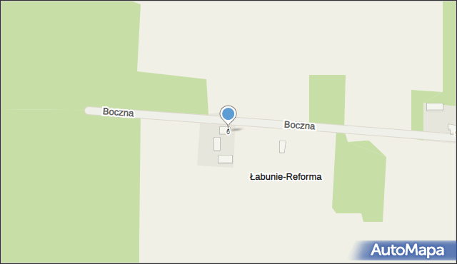 Łabunie, Boczna, 6, mapa Łabunie