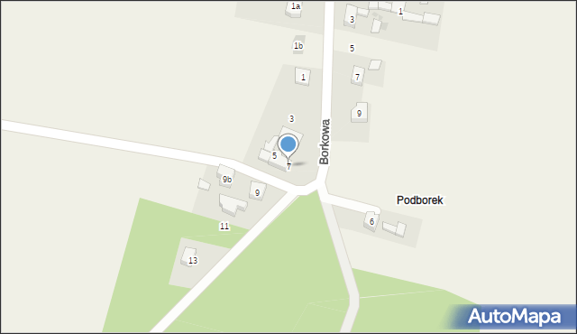 Łańce, Borek, 7, mapa Łańce