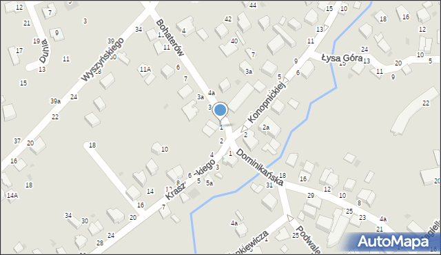 Łańcut, Bohaterów, 1, mapa Łańcut