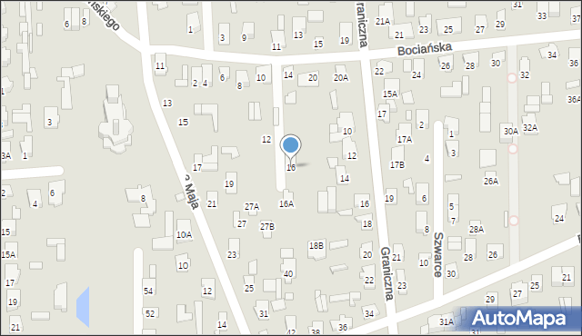 Łapy, Bociańska, 16, mapa Łapy