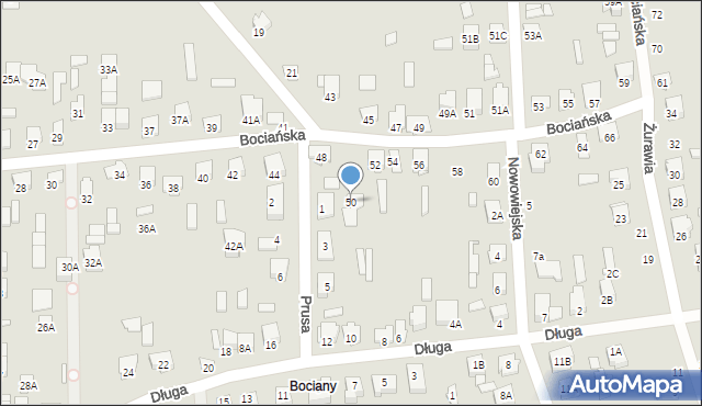 Łapy, Bociańska, 50, mapa Łapy
