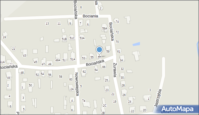 Łapy, Bociańska, 57, mapa Łapy