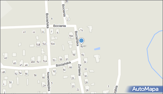Łapy, Bociańska, 70, mapa Łapy