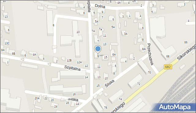 Łapy, Bohaterów Westerplatte, 9, mapa Łapy