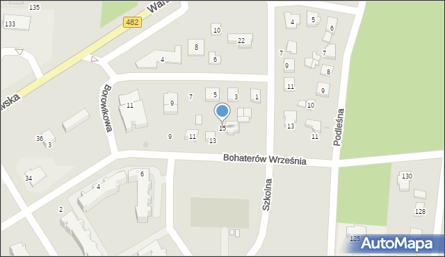 Łask, Bohaterów Września, 15, mapa Łask