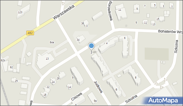 Łask, Bohaterów Września, 2, mapa Łask