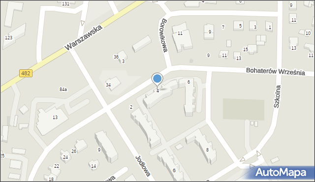 Łask, Bohaterów Września, 4, mapa Łask