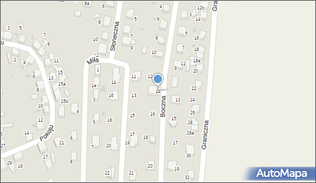 Łaziska Górne, Boczna, 14, mapa Łaziska Górne