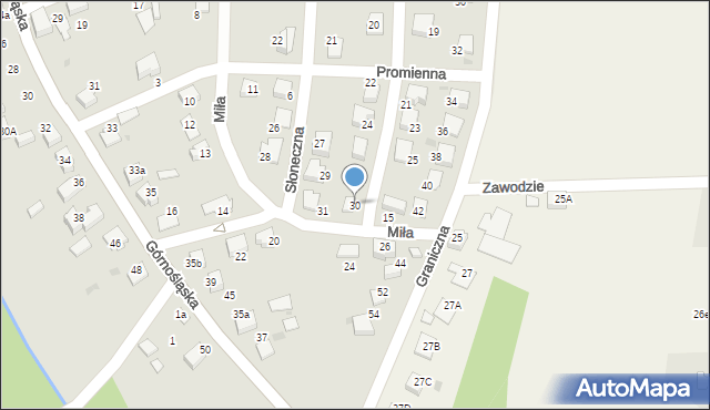 Łaziska Górne, Boczna, 30, mapa Łaziska Górne