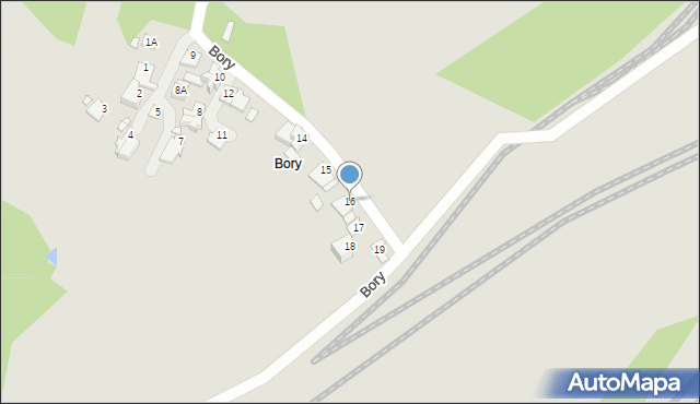 Łazy, Bory, 16, mapa Łazy