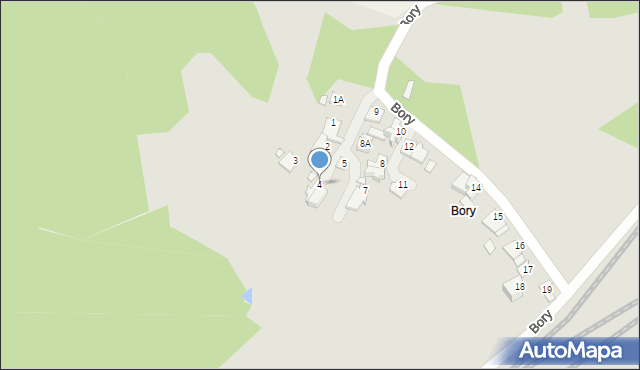 Łazy, Bory, 4, mapa Łazy