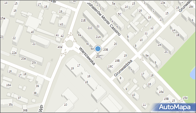 Lębork, Bohaterów Monte Cassino, 20C, mapa Lębork