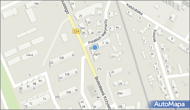 Lębork, Bolesława Krzywoustego, 27A, mapa Lębork