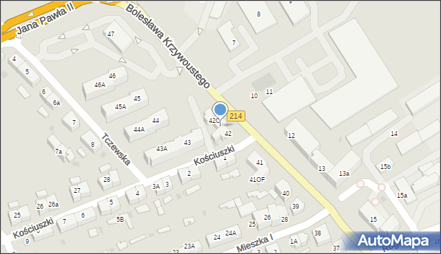 Lębork, Bolesława Krzywoustego, 42a, mapa Lębork