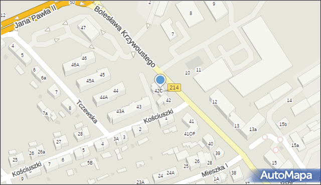 Lębork, Bolesława Krzywoustego, 42b, mapa Lębork