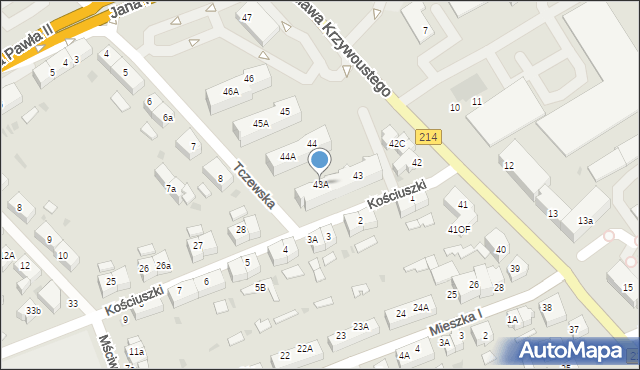 Lębork, Bolesława Krzywoustego, 43A, mapa Lębork