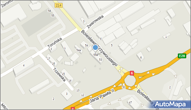 Lębork, Bolesława Krzywoustego, 53a, mapa Lębork