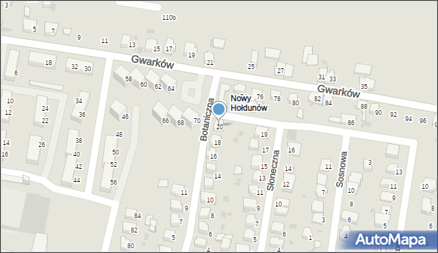 Lędziny, Botaniczna, 20, mapa Lędziny