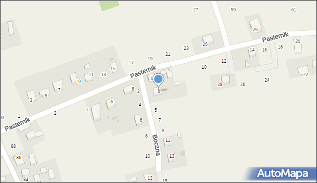 Łęg Tarnowski, Boczna, 3, mapa Łęg Tarnowski