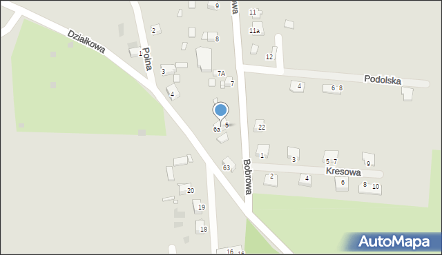 Legnica, Bobrowa, 6a, mapa Legnicy