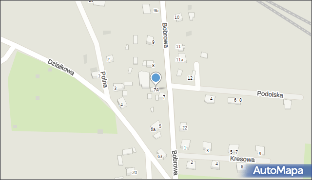 Legnica, Bobrowa, 7A, mapa Legnicy