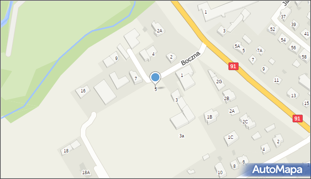 Łęgowo, Boczna, 5, mapa Łęgowo