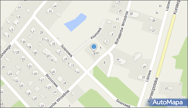 Lelów, Bohaterów Września, 3, mapa Lelów