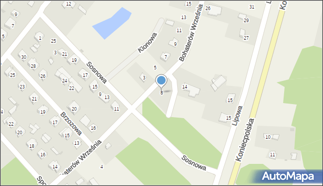 Lelów, Bohaterów Września, 8, mapa Lelów