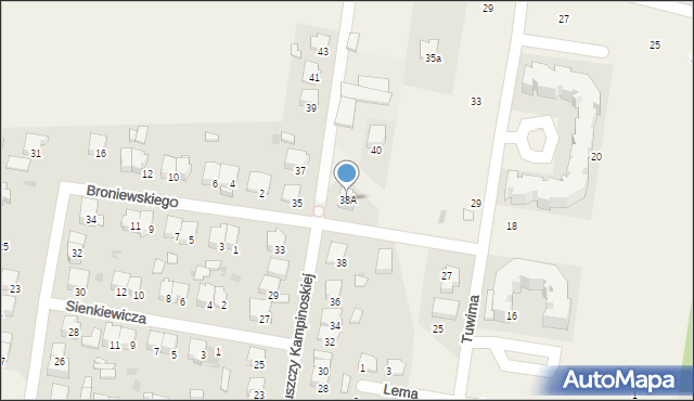 Leszno, Bohaterów Puszczy Kampinoskiej, 38A, mapa Leszno