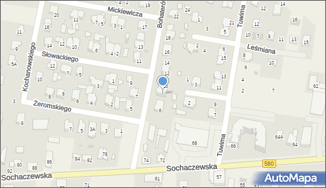 Leszno, Bohaterów Puszczy Kampinoskiej, 8, mapa Leszno