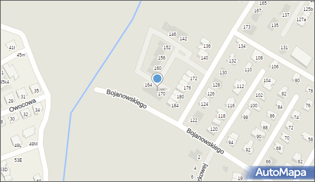 Leszno, Bojanowskiego Edmunda, 168, mapa Leszno