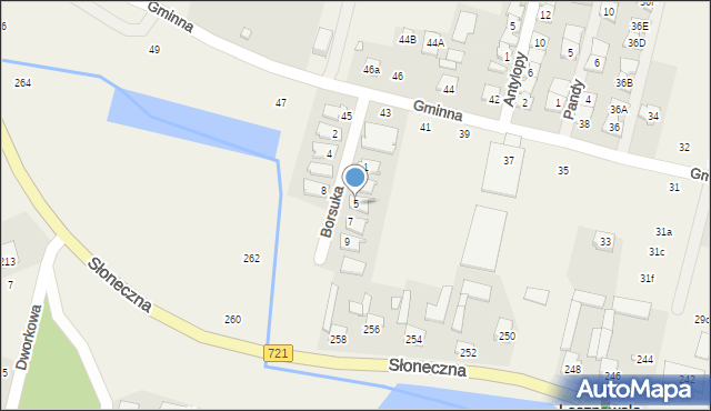 Lesznowola, Borsuka, 5, mapa Lesznowola