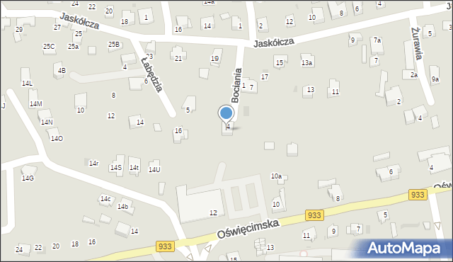 Libiąż, Bociania, 5, mapa Libiąż