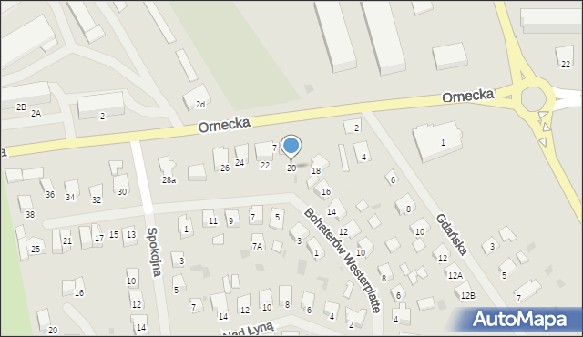 Lidzbark Warmiński, Bohaterów Westerplatte, 20, mapa Lidzbark Warmiński