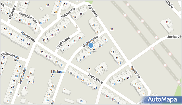 Łódź, Boksytowa, 45, mapa Łodzi
